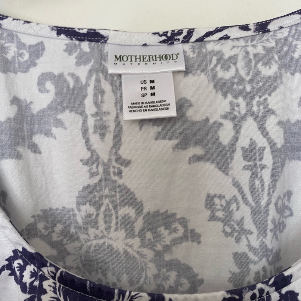 Blue and White Motherhood Maternity dress - Picture 2 of 4